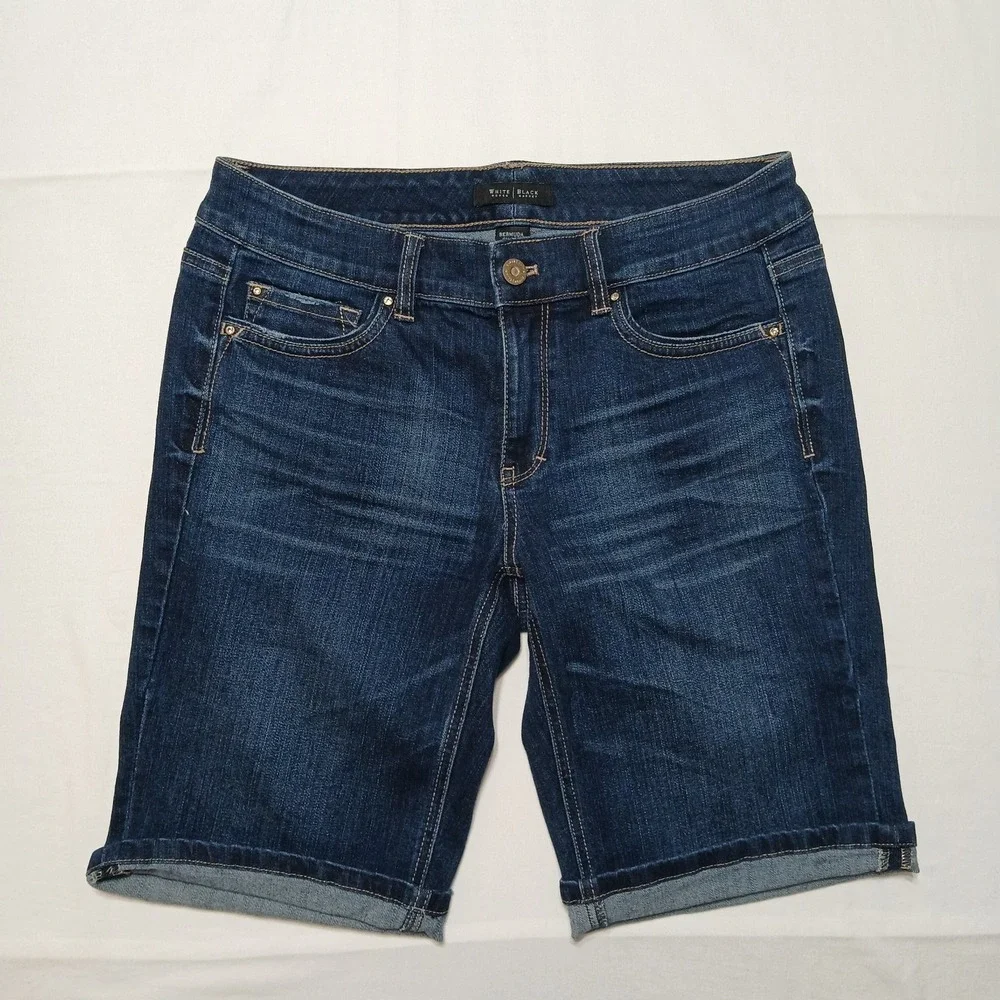 White House Black Market Bermuda Denim Shorts Size 6 Inseam 9